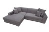 Modernes graues L-Sofa mit passenden Zierkissen
