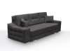 Modernes 3-Sitzer Sofa in Dunkelgrau mit Zierkissen und Steppung