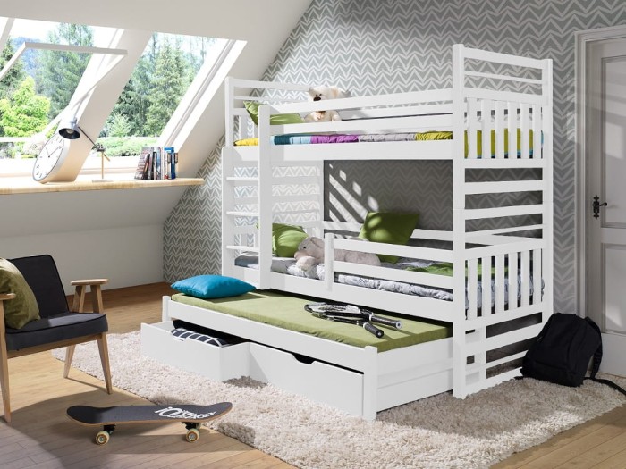 Etagenbett für 3 Kinder HENRY weiß