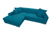 Schickes türkises Ecksofa mit Dekokissen, komfortable L-Couch für Zuhause.