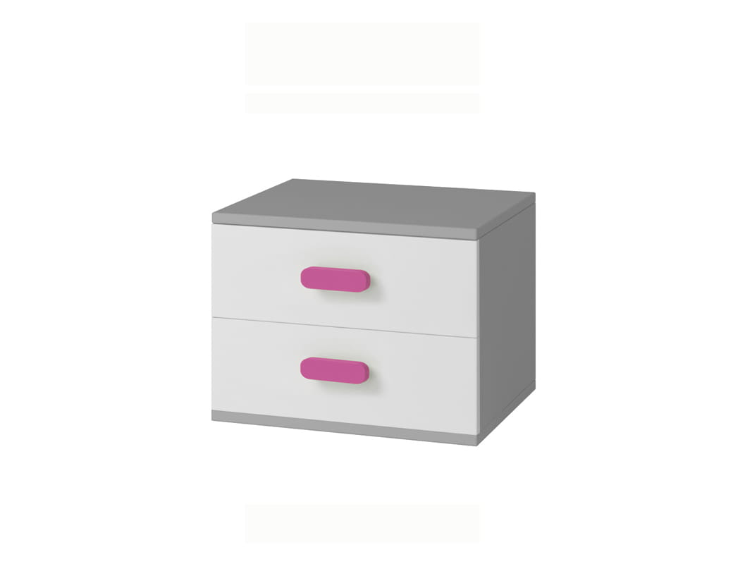 INGE BIS 22 Nachttisch Weiß/Grau Deine Möbel