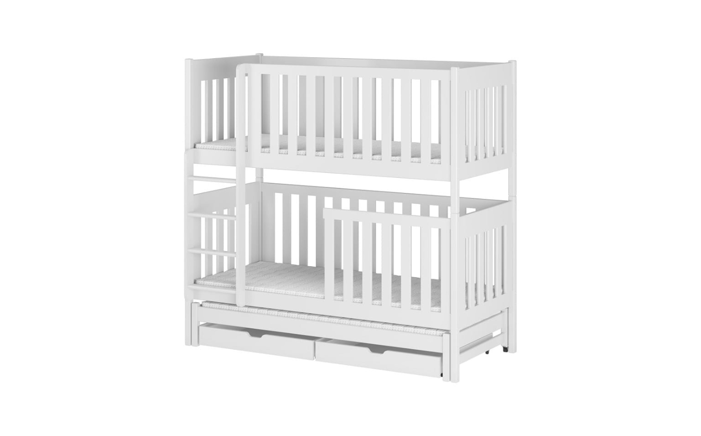 OLIVIA 90x200 Weiß Etagenbett Ausziehbett für 3 Kinder mit Schubladen Deine Möbel