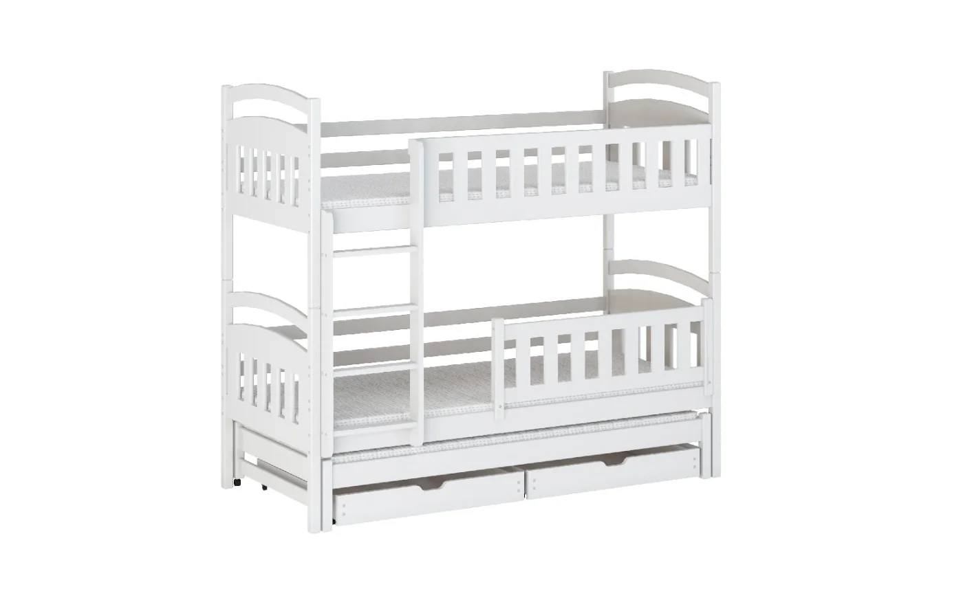 IDA 90x200 Weiß Etagenbett Ausziehbett für 3 Kinder mit Schubladen Deine Möbel