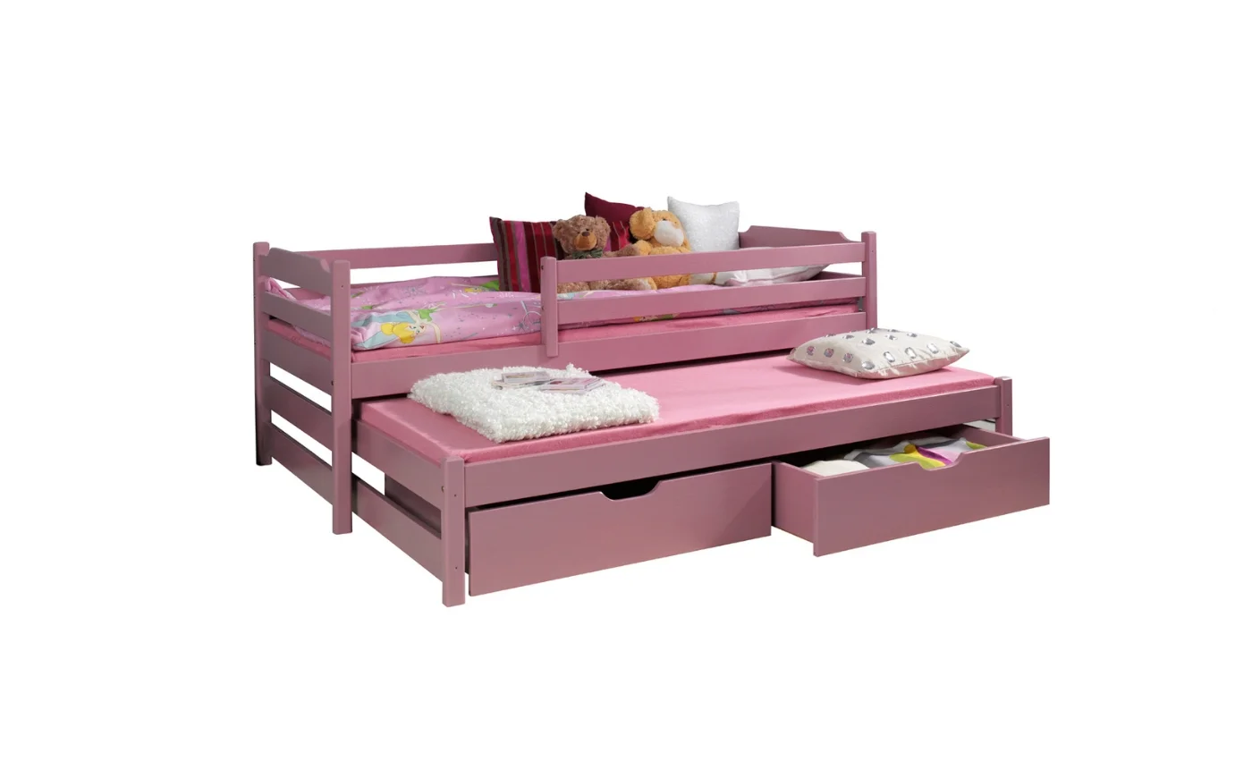 MIKE Kinderbett Ausziehbett für 2 Kinder mit Schubladen Deine Möbel
