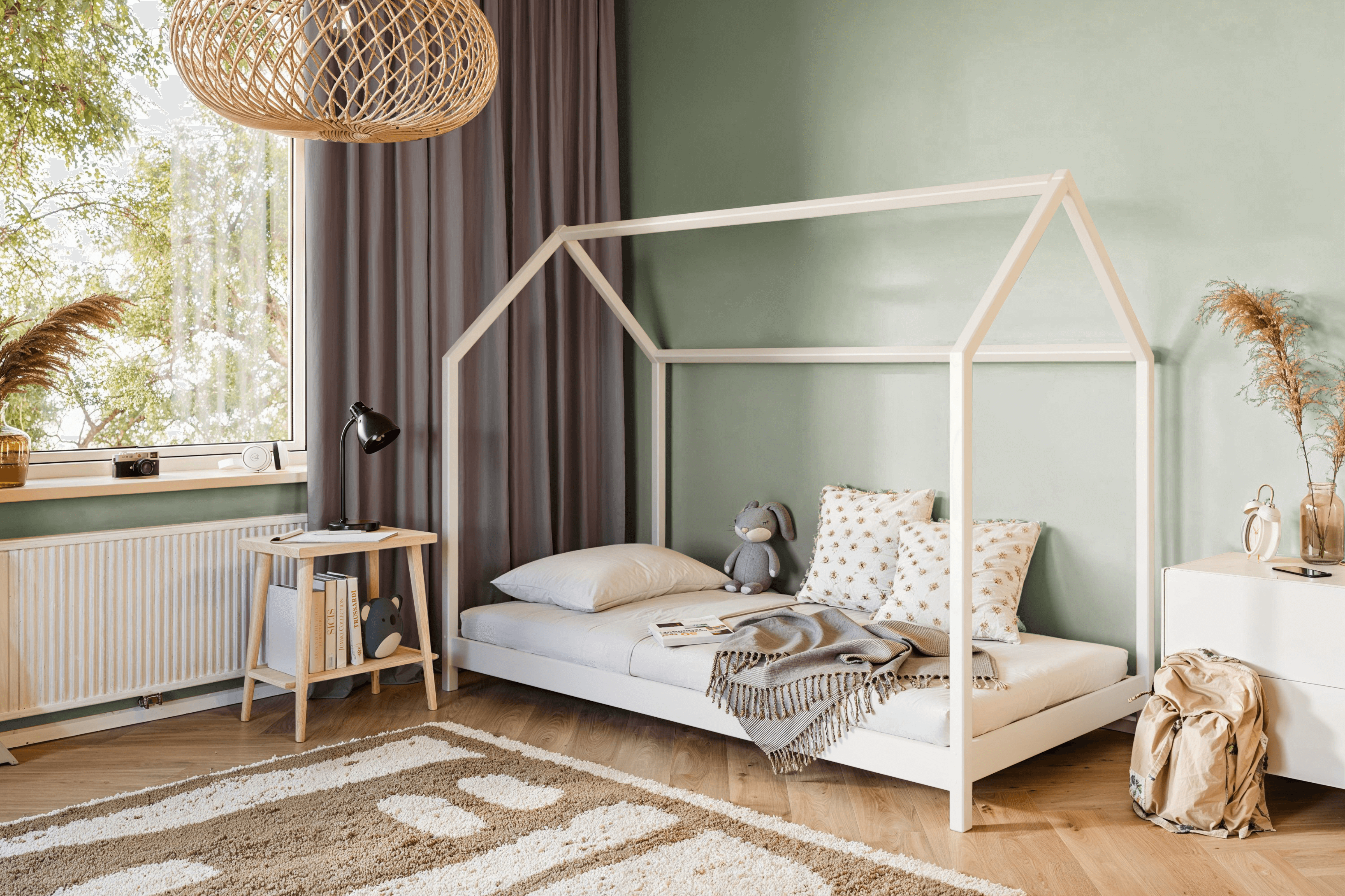 LAKI 90x200 Graphit Kinderbett Hausbett Deine Möbel