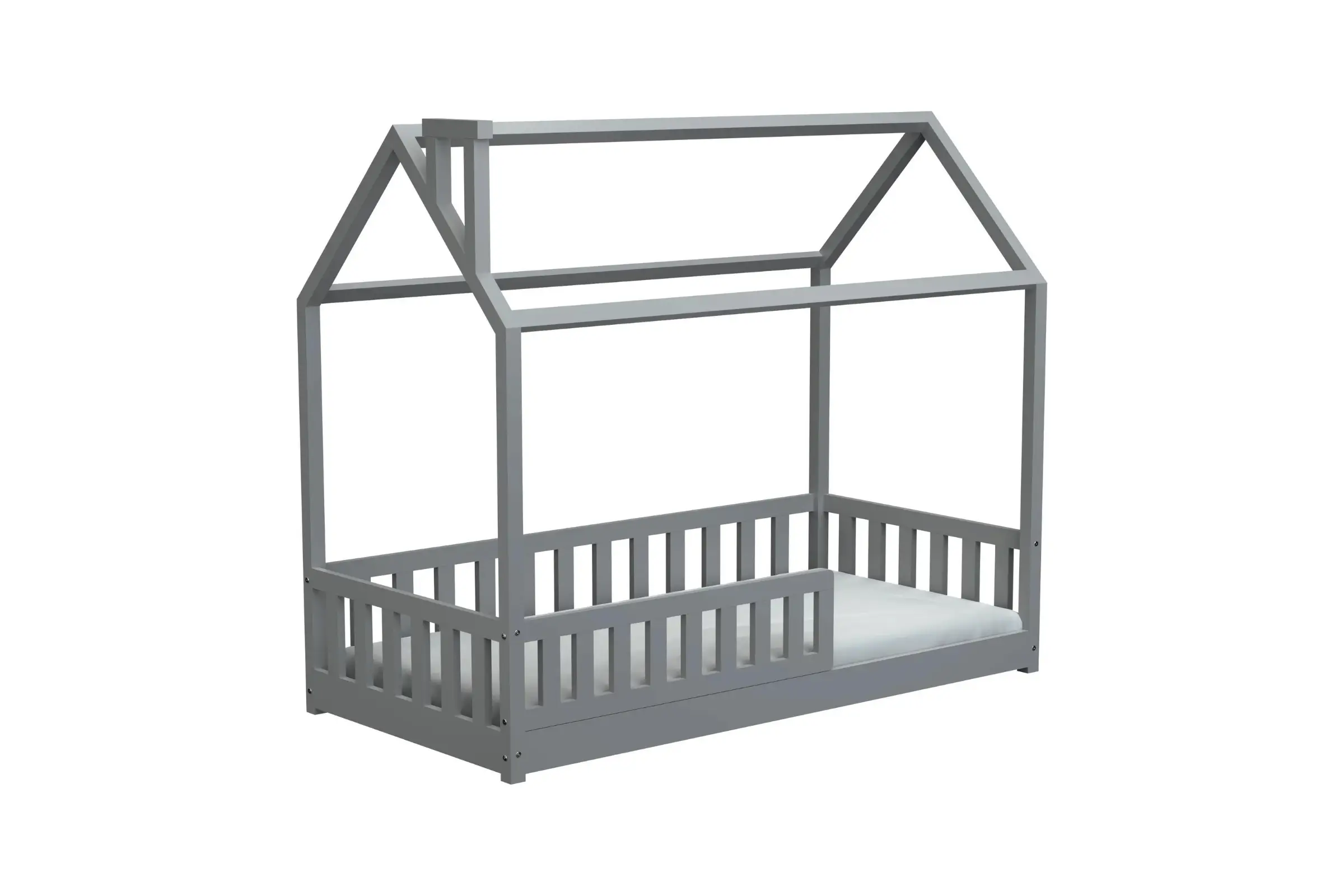 ROSI 90x200 Grau Bodenbett Hausbett Einzelbett Deine Möbel