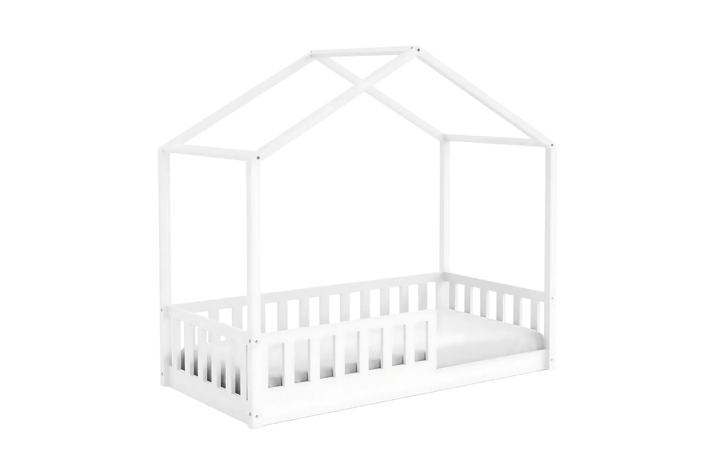 SKY 120x200 Weiß Bodenbett Hausbett Einzelbett Deine Möbel