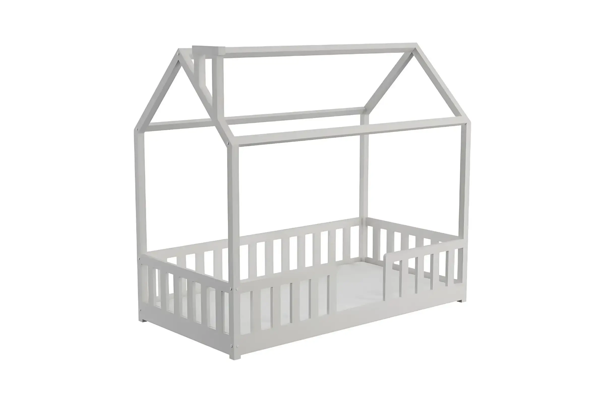 ROSI 90x200 Weiß Bodenbett Hausbett Einzelbett Deine Möbel