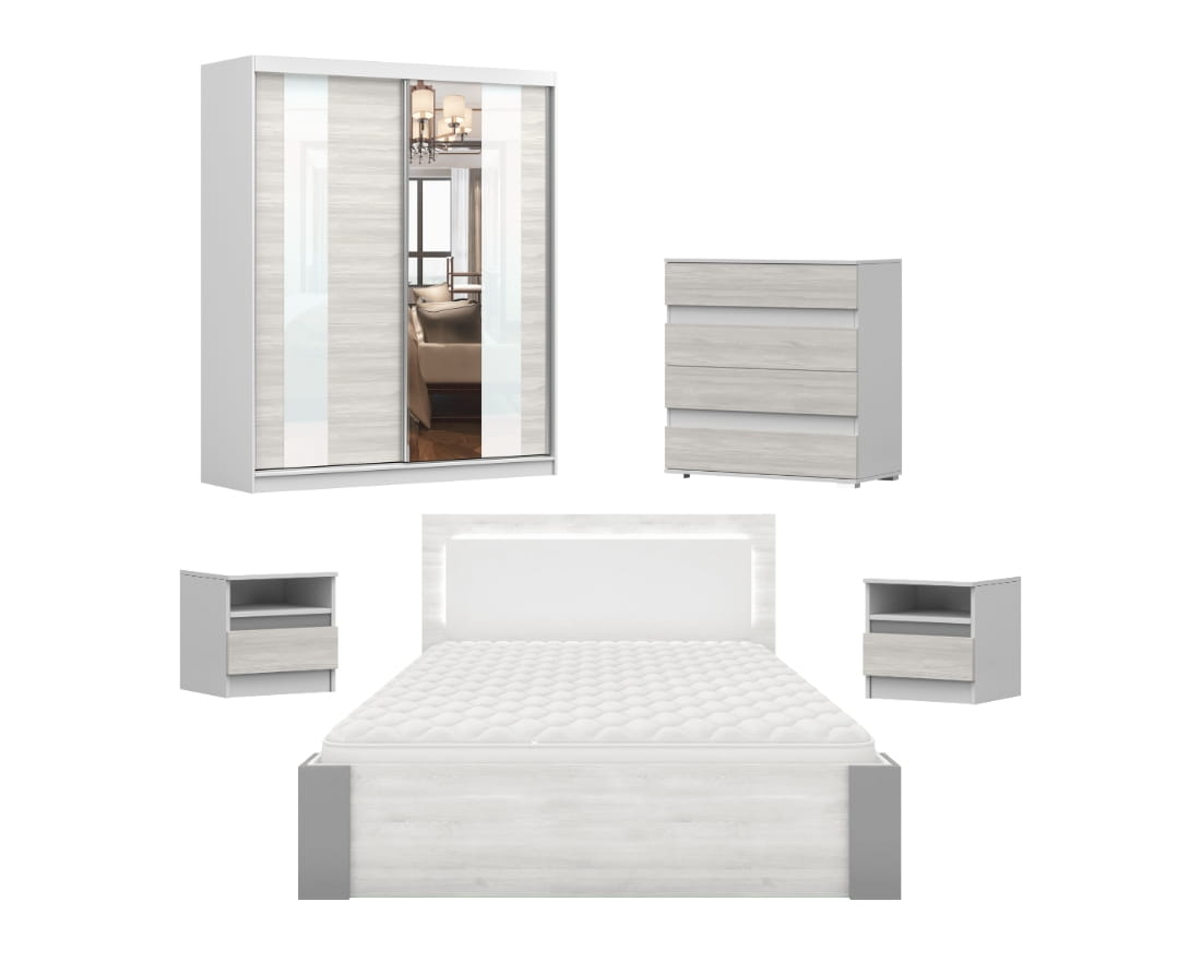 HEAVEN MULTI Schlafzimmer Set Komplettschlafzimmer Kleiderschrank 183 203 233 cm breit Deine Möbel