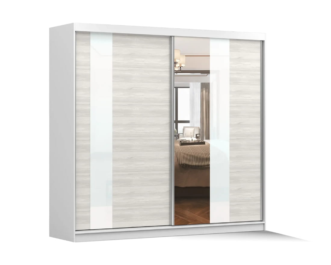 HEAVEN 32 Schiebetürenschrank 233 cm breit Kleiderschrank Schwebetürenschrank Spiegelfront Deine Möbel