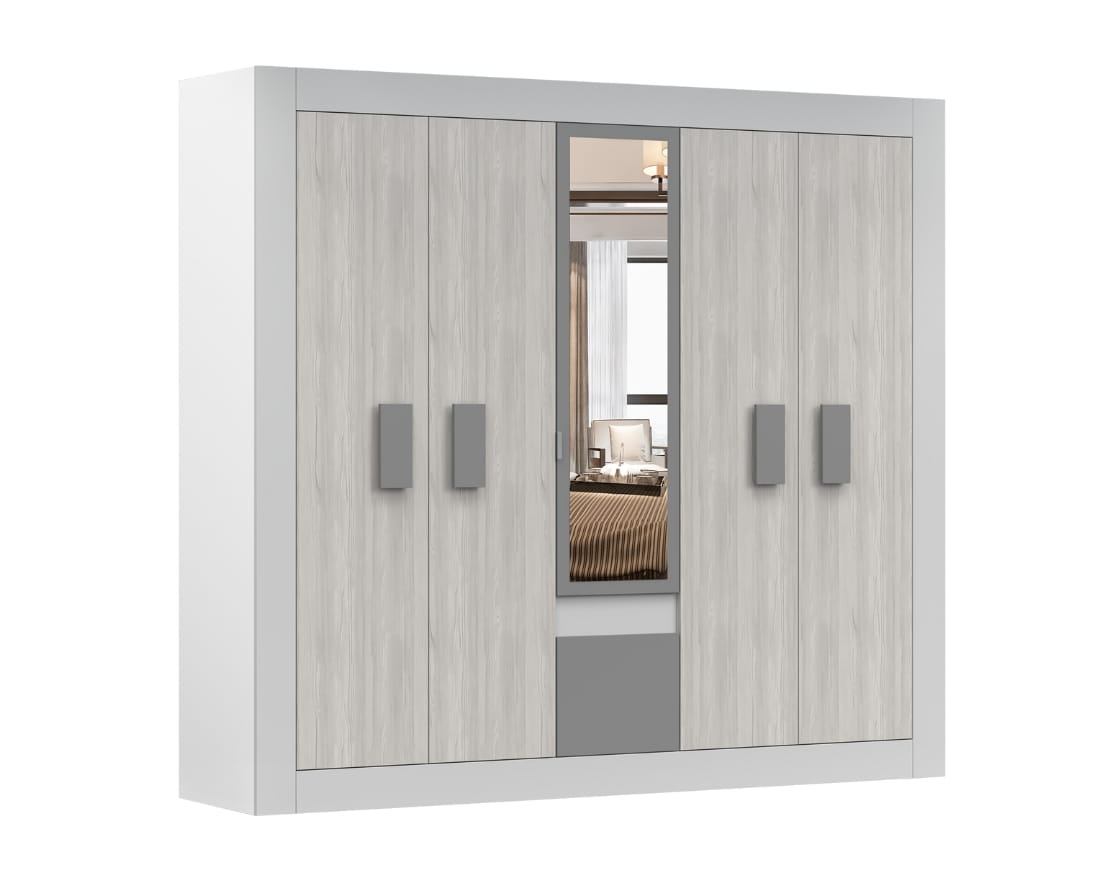 HEAVEN 5D Kleiderschrank 230 cm breit Drehtürenschrank mit Spiegel ideal für moderne Schlafzimmer Deine Möbel