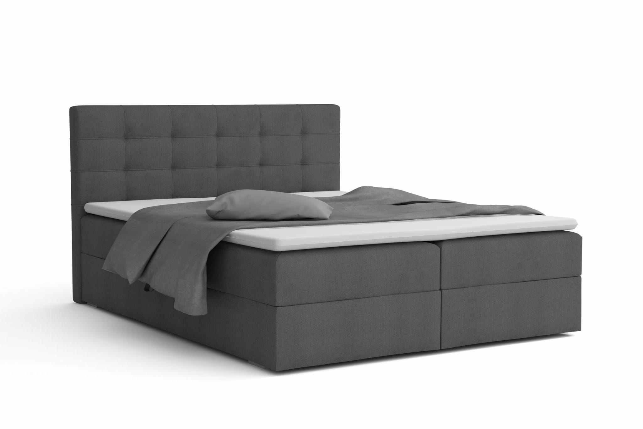 FLORIDA 140x200 Stoff Cosmic 97 Dunkelgrau Boxspringbett mit Bettkasten Deine Möbel