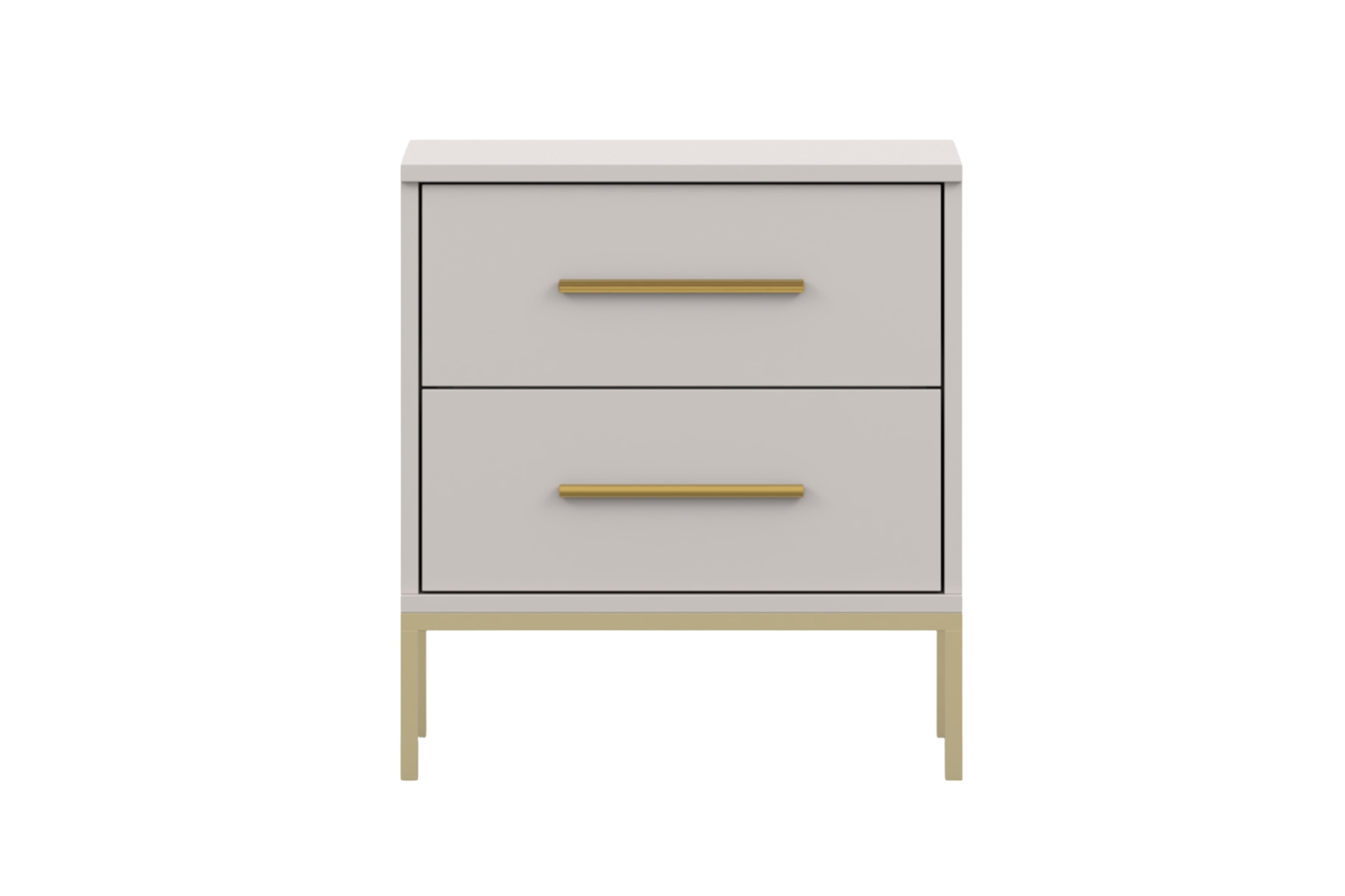 MIRELO Nachttisch 50 cm Nachtkonsole Cahmere Weiß Deine Möbel