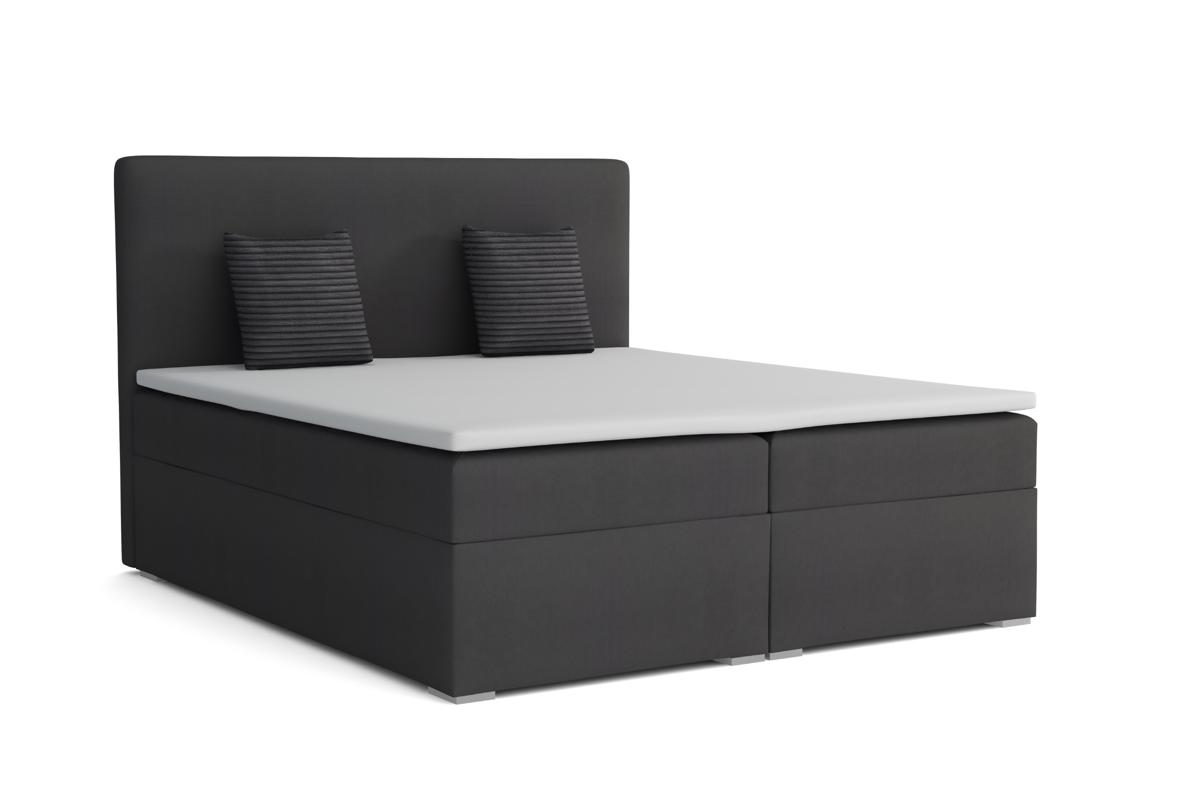 BASIC Boxspringbett mit Bettkasten 180x200 Anthrazit H4 Deine Möbel