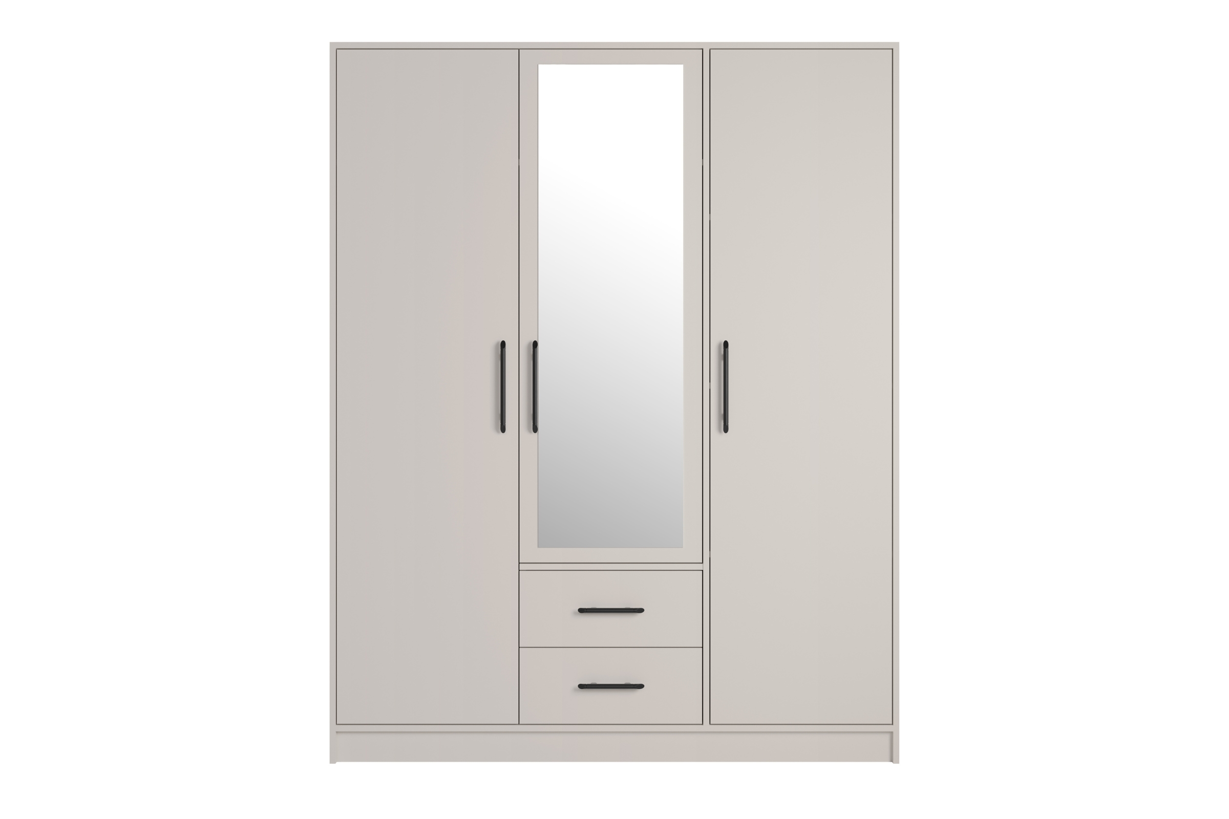 Kleiderschrank SAM SRL2 150 cm mit Spiegel breit in Cashmere 3-türig