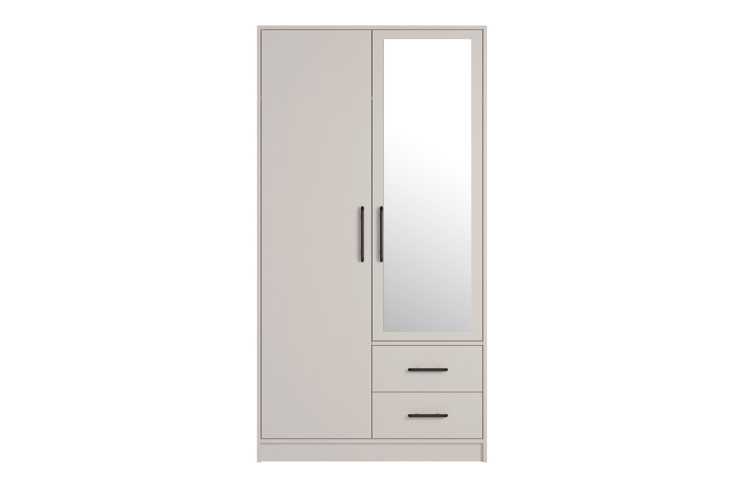 Kleiderschrank SAM SRL3 100 cm breit mit Spiegel in Cashmere 2-türig