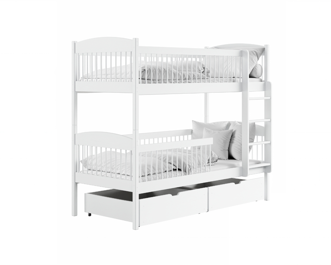 LUNEA 90x200 Weiß Etagenbett inkl. Lattenrost und Schubladen Deine Möbel