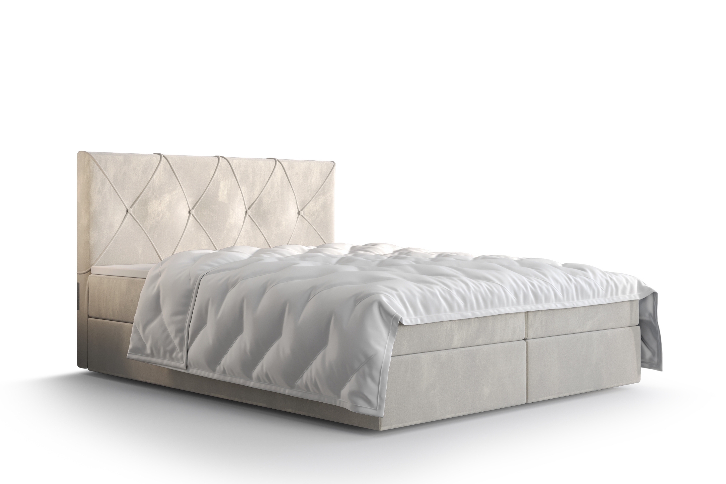 ALIA Boxspringbett in Velours Boxbett Deine Möbel