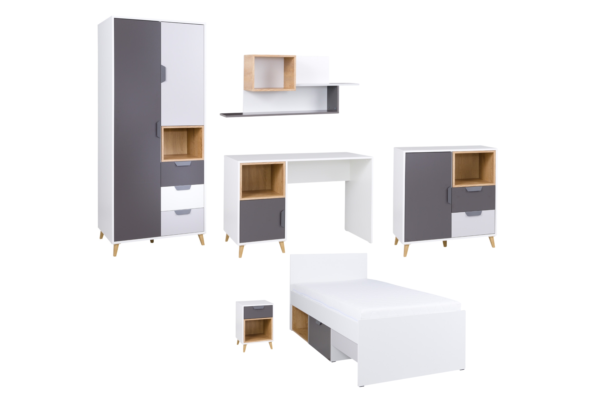 JUSTIN B Kinderzimmer-Set Jugendzimmer-Set mit Bett Deine Möbel