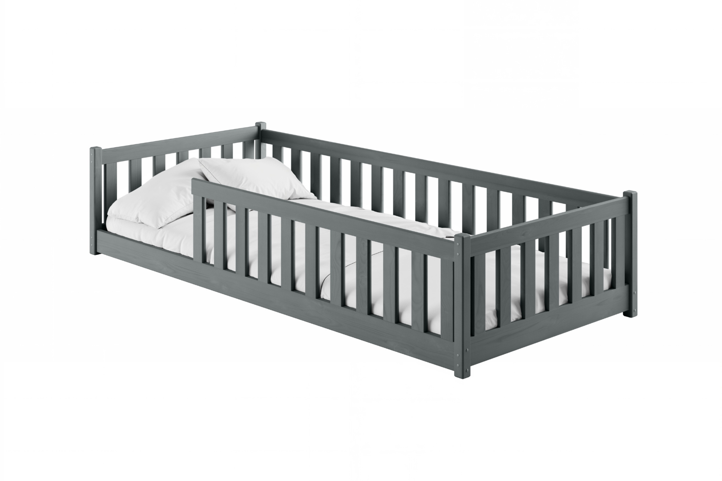 BELMO 90x200 Graphit Kinderbett Laufstall Deine Möbel