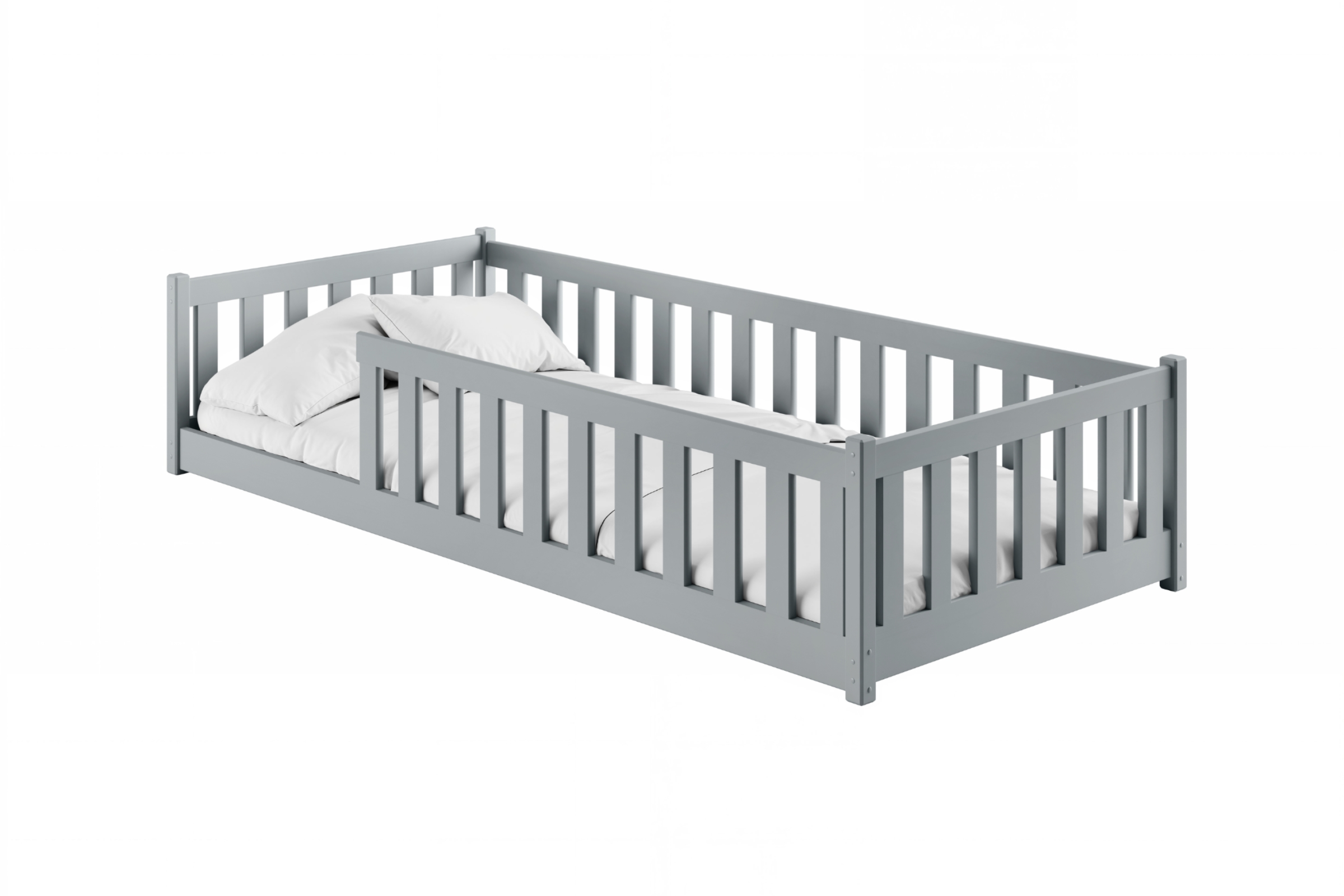 BELMO 90x200 Aschgrau Kinderbett Laufstall Deine Möbel