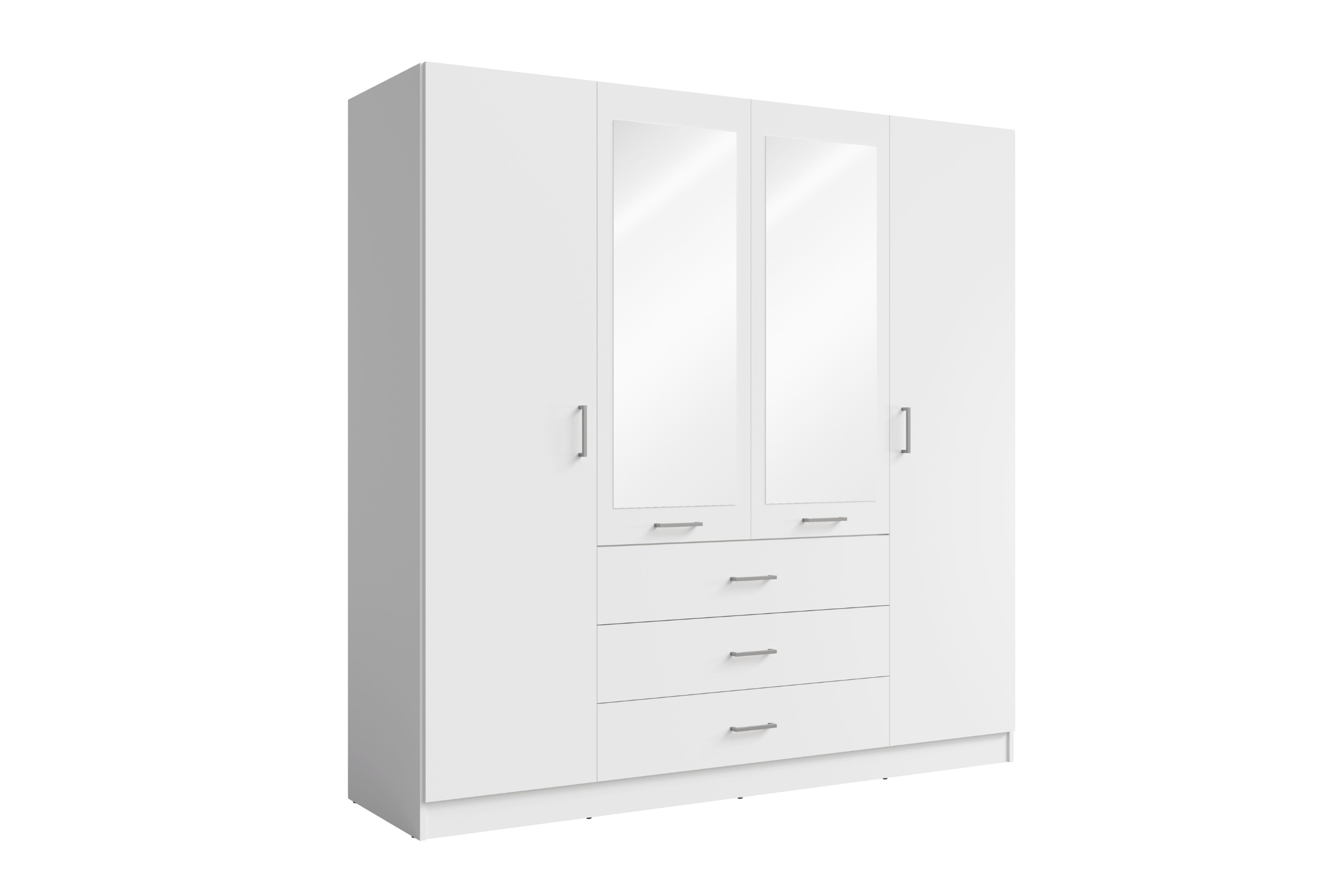 BROOKE Kleiderschrank 200 cm 4-türig mit Schubladen Spiegel Deine Moebel