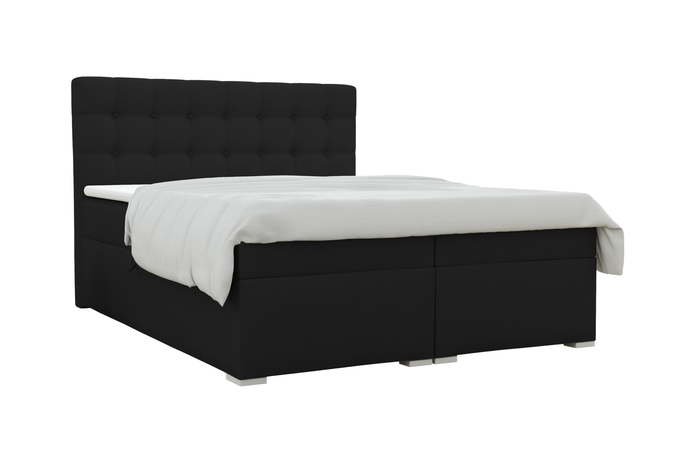 CLAUDIA nagelneu 200x200 Velour Kronos 7 Schwarz Boxspringbett mit Bettkasten Deine Möbel