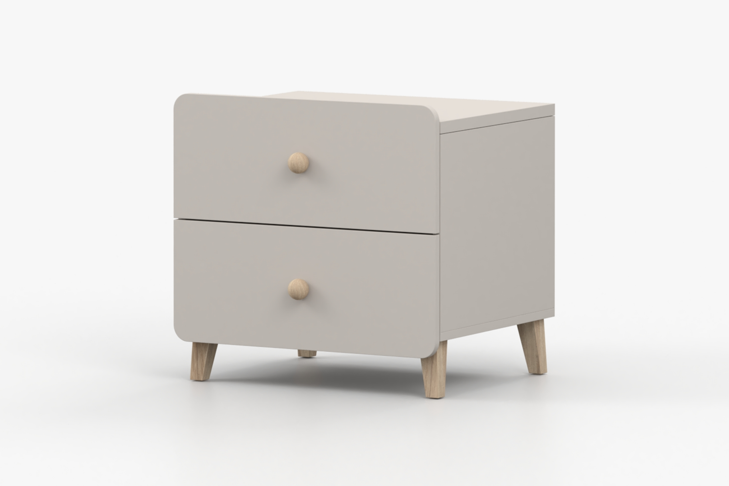 MARCO 07 Nachttisch 55 cm breit kaschmir mit 2 Schubladen Deine Möbel
